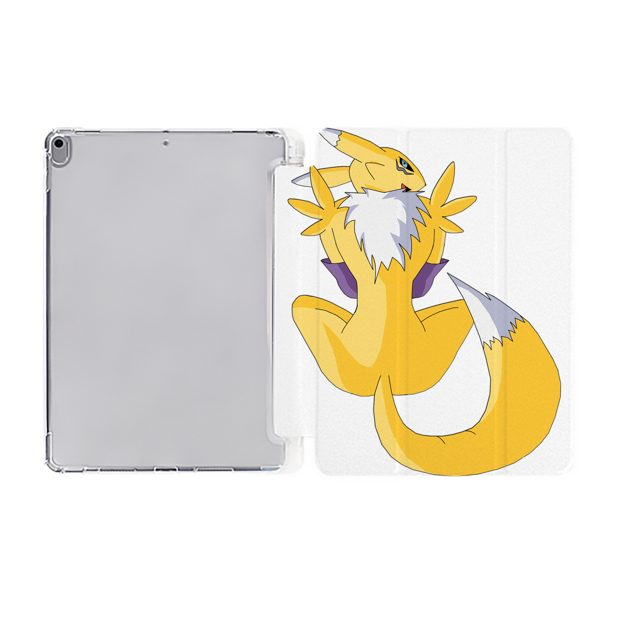 （画像用） Digimon デジタルモンスター/デジモン IPad ケース ペン収納付き 三つ折りスタンド PUレザー×シリコン 対応機種9.5/10.5/10.9インチ